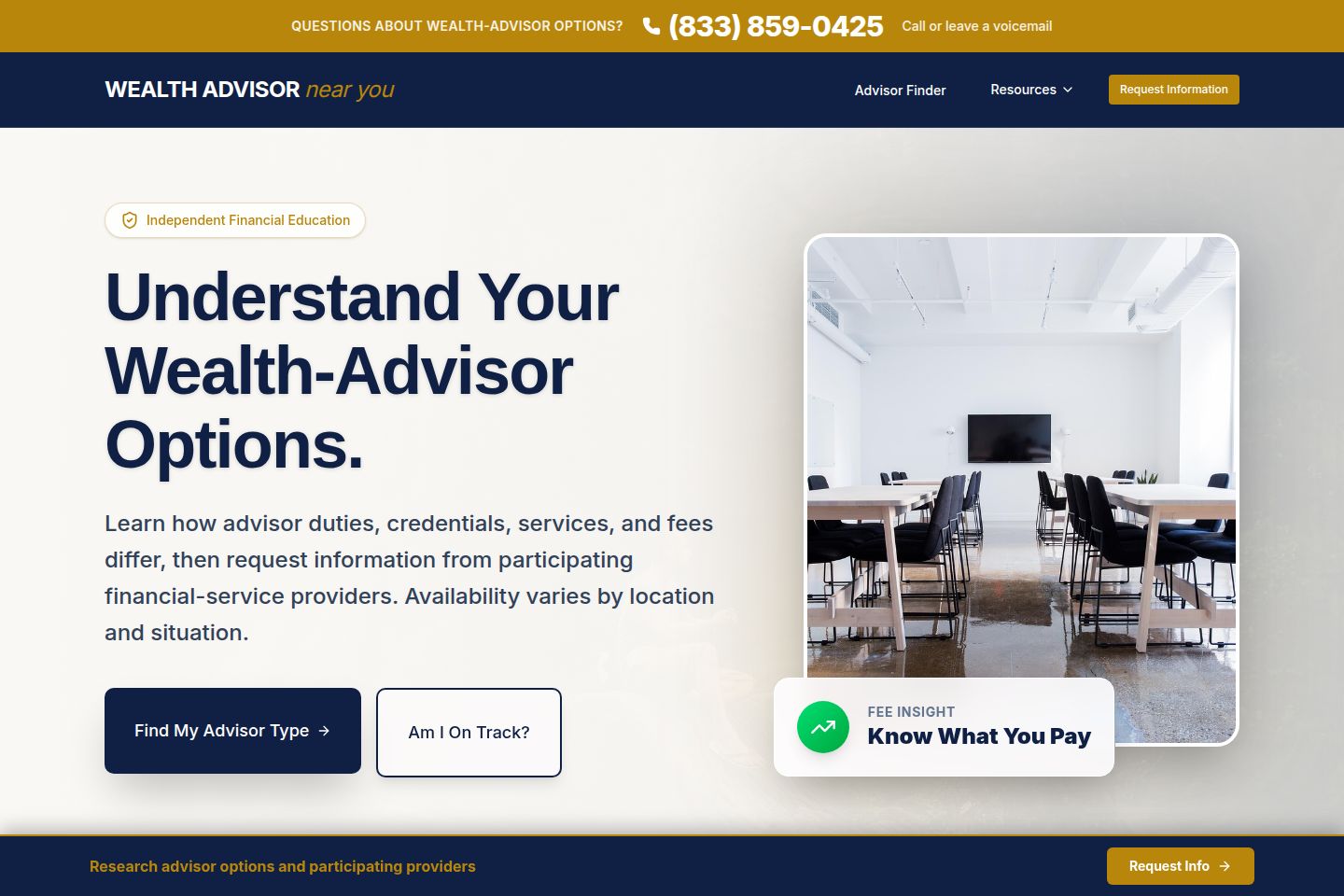 Public website screenshot of Wealth Advisor Near You